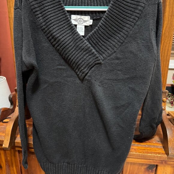 Vintage 1990s OSC Black Women's Sweaters | 55% Ramie, 45% Cotton | Women’s S - Picture 2 of 3